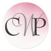Pink Ombre Wedding Monogram stickers