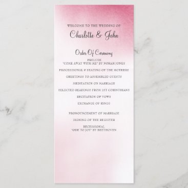 Pink Ombre Wedding programs