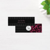 Pink on Black Floral Wisps, Stripes with Monogram (Desk)