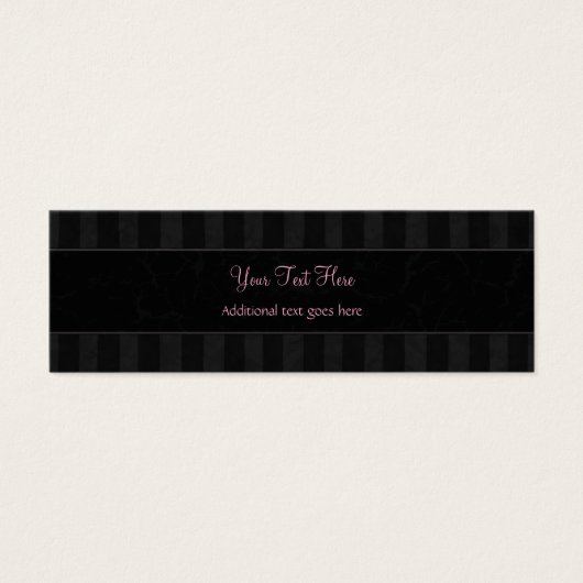 Pink on Black Floral Wisps, Stripes with Monogram (Front)