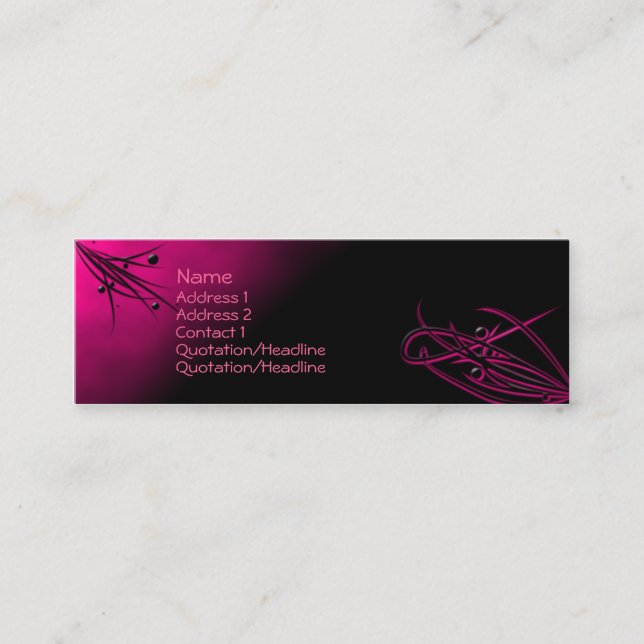 Pink on Black Flourish Profile Card (Front)