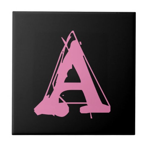 Pink on Black Letter Tiles