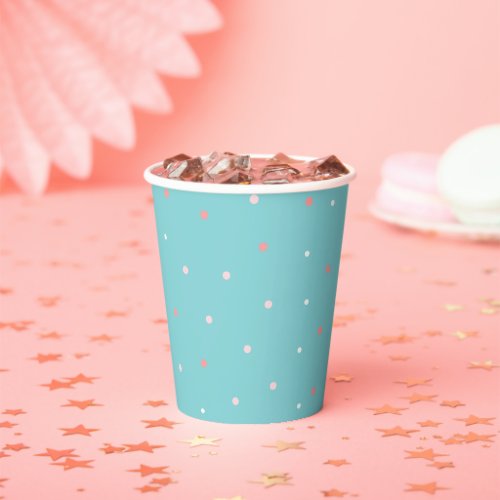 Pink on Blue Polka Dots Birthday Party  Paper Cups