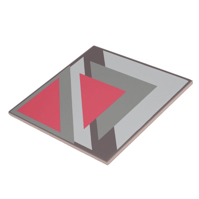 Pink on gray ceramic tile (Side)