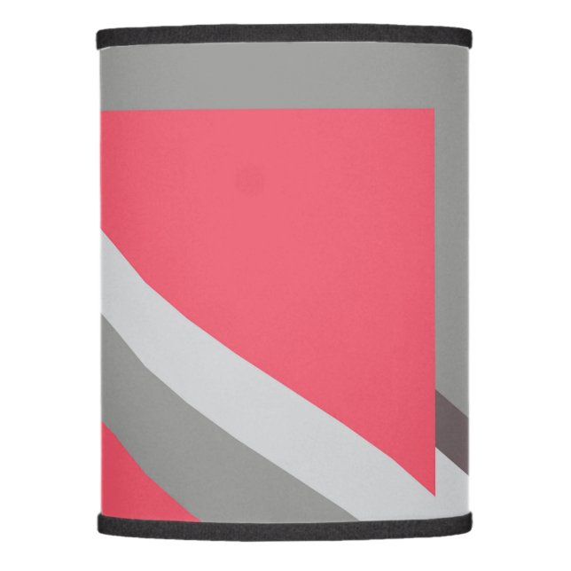 Pink on gray lamp shade (Front)