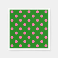 Pink On Green Polka Dots Pattern Design