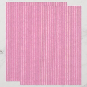 Pink on Ivory Vertical Stripes Scrapbook Paper