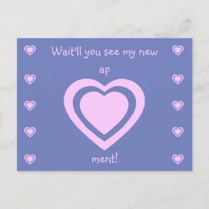 Pink on Lavender Moving New Apartment Announcement Postcard