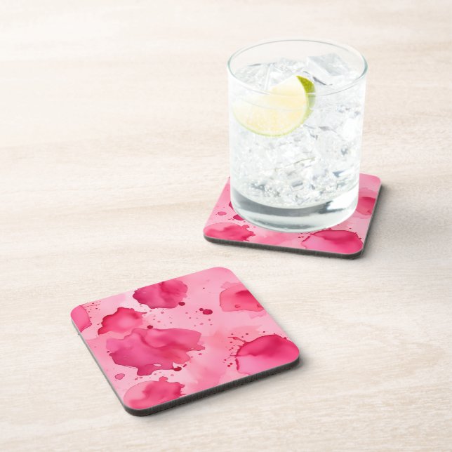 Pink on Pink Abstract  Beverage Coaster (Right Side)