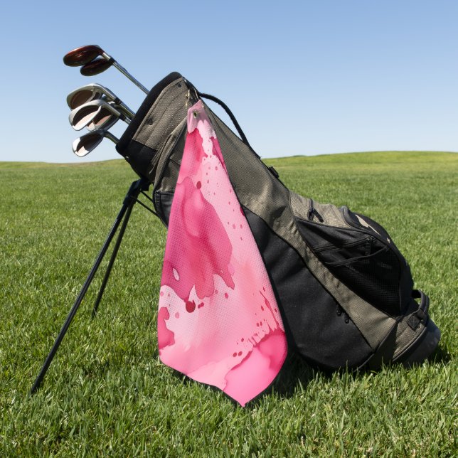 Pink on Pink Abstract  Golf Towel (Green)