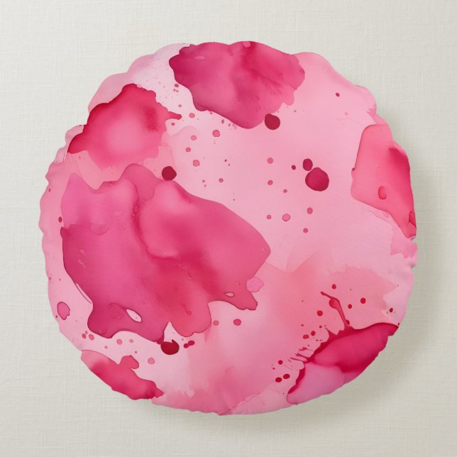 Pink on Pink Abstract  Round Pillow (Front)
