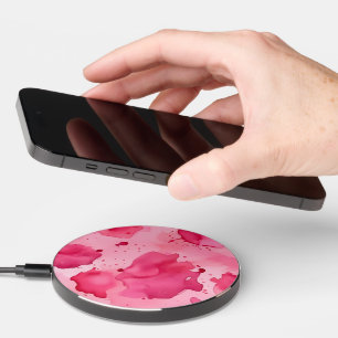 Pink on Pink Abstract  Wireless Charger