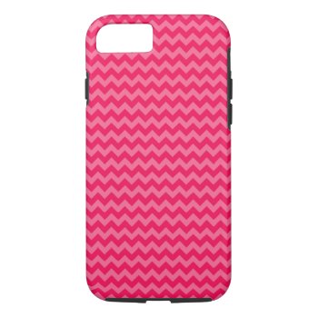 Pink On Pink Chevron Stripe Iphone 8/7 Case by greatgear at Zazzle