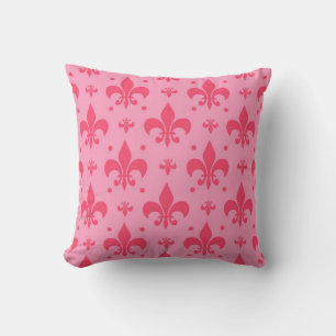 Pink on Pink Fleur-de-lis Design Throw Pillow