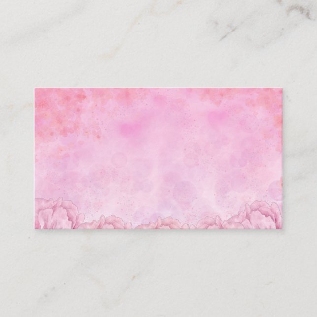 Pink on Pink Floral Blank Business Card (Front)
