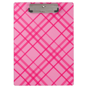 Pink On Pink Grid Line Plaid Design Clipboard