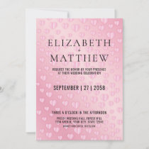 Pink on Pink Heart Speckles Invitation Card Design