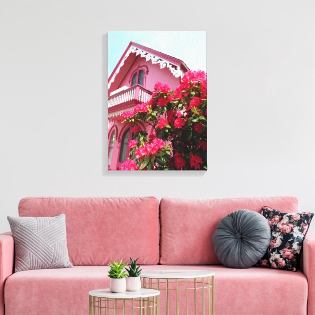 Pink on Pink - Martha's Vineyard Canvas Print (Insitu(LivingRoom))
