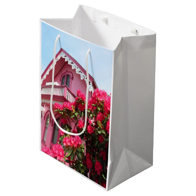 Pink on Pink - Martha's Vineyard Medium Gift Bag (Front Angled)