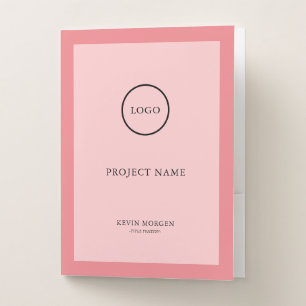 Pink on pink minimalistic corporate design pocket folder