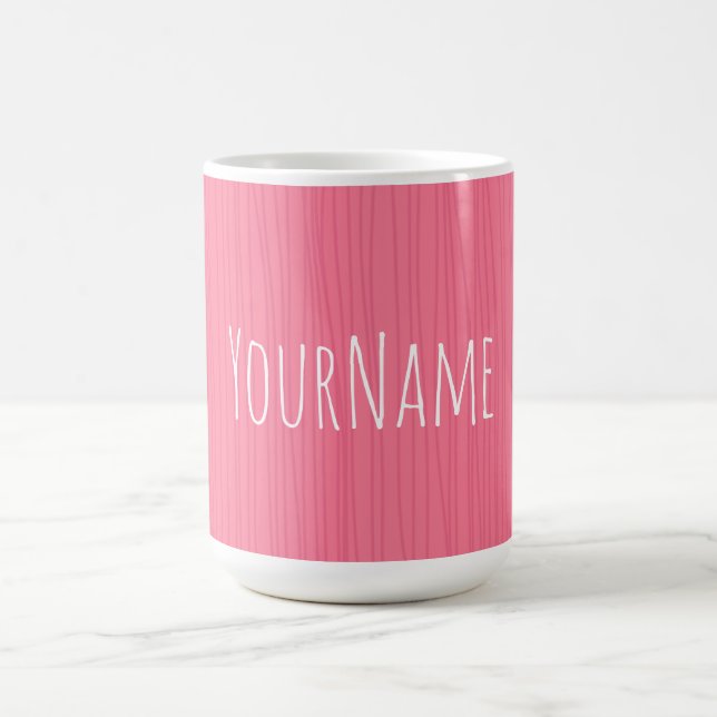 Pink on Pink Strings Customizable Coffee Mug (Center)