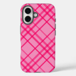 Pink On Pink Tartan Plaid Pattern Design  iPhone 16 Case