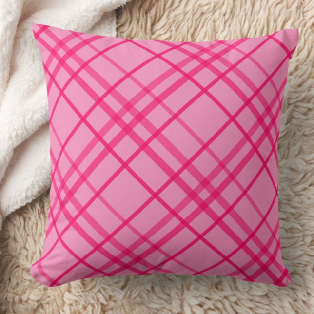Pink On Pink Tartan Plaid Pattern Design  Throw Pillow (Creator Uploaded)