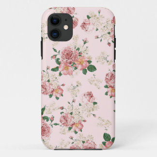 Pink on Pink Vintage Floral  iPhone 11 Case