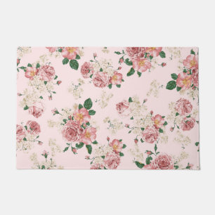 Pink on Pink Vintage Floral Doormat