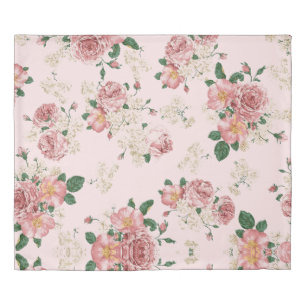 Pink on Pink Vintage Floral Duvet Cover