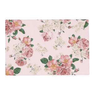 Pink on Pink Vintage Floral  Placemat
