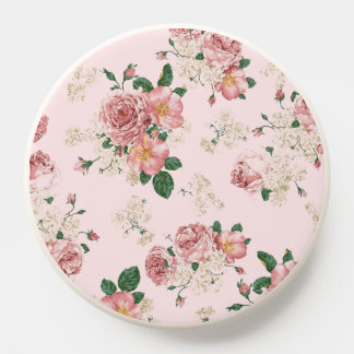 Pink on Pink Vintage Floral  PopSocket