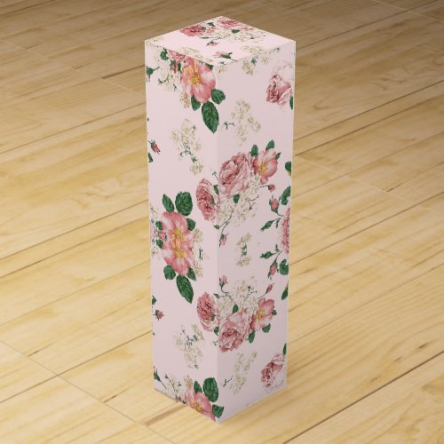 Pink on Pink Vintage Floral  Wine Box