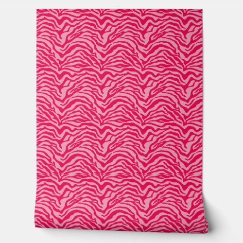 Pink on pink zebra stripe  wallpaper 