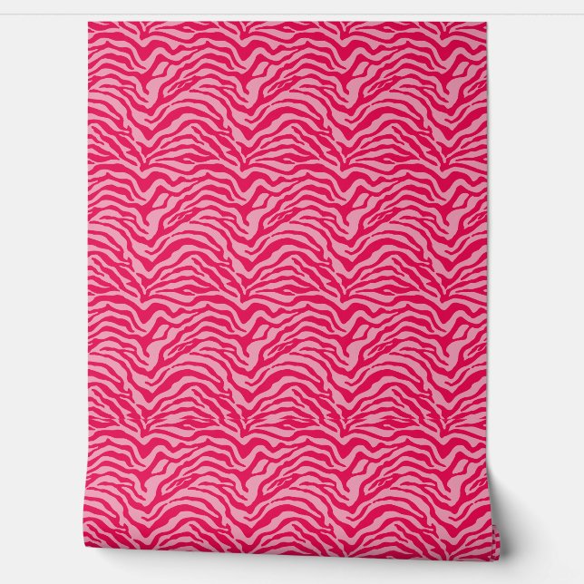 Pink on pink zebra stripe  wallpaper  (Unrolling)