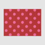 Pink On Red Polka Dots Pattern Design  Tissue Paper