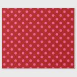 Pink On Red Polka Dots Pattern Design  Wrapping Paper