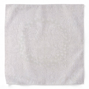 Pink On White Decorative Lace Bandana