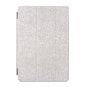 Pink On White Decorative Lace iPad Mini Cover