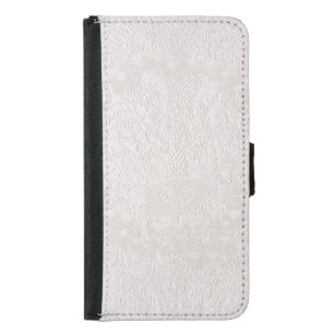Pink On White Decorative Lace Samsung Galaxy S5 Wallet Case
