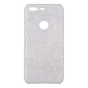 Pink On White Decorative Lace Uncommon Google Pixel Case