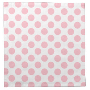 Pink on White Large Size Polka Dots Cloth Napkin
