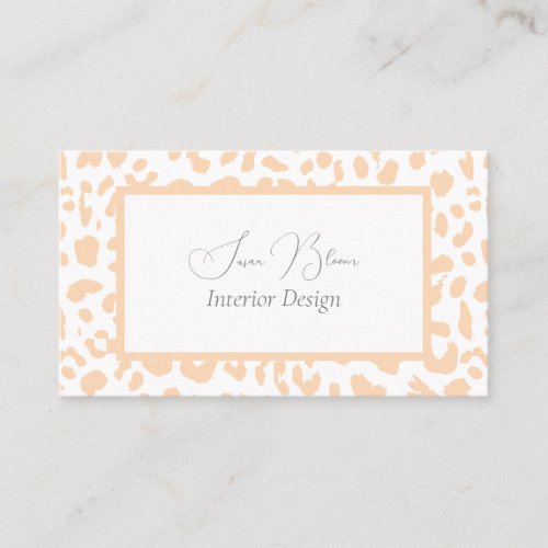 Pink on White Leopard Print Business Card