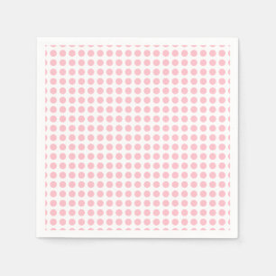 Pink on White Medium Horizontal Polka Dots Paper Napkins