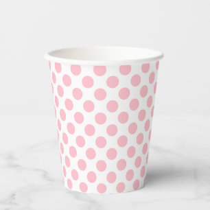 Pink on White Medium Size Polka Dots Paper Cups