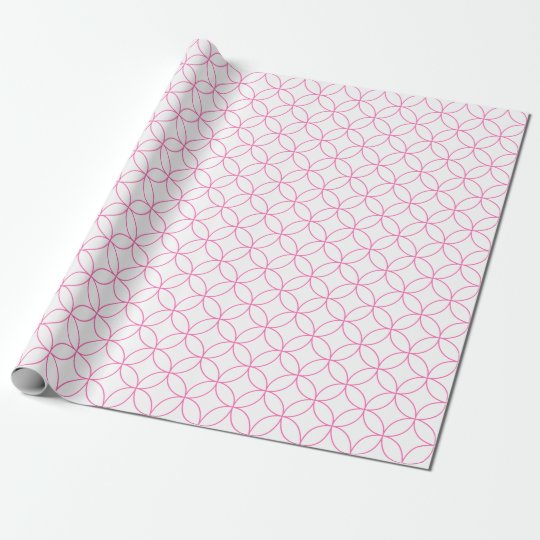 pink on white overlapping cirlces wrapping paper