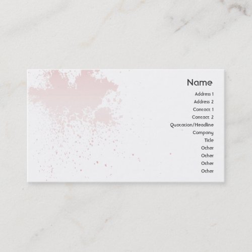 Pink On White Splatter - Business Business Cards