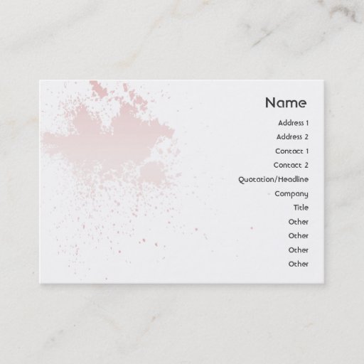 Customizable Pink On White Splatter - Chubby Business Cards