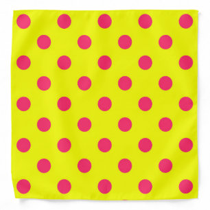 Pink On Yellow Polka Dots Pattern Design Bandana