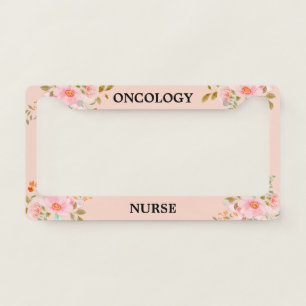 Pink Oncology Nurse License Plate Frame